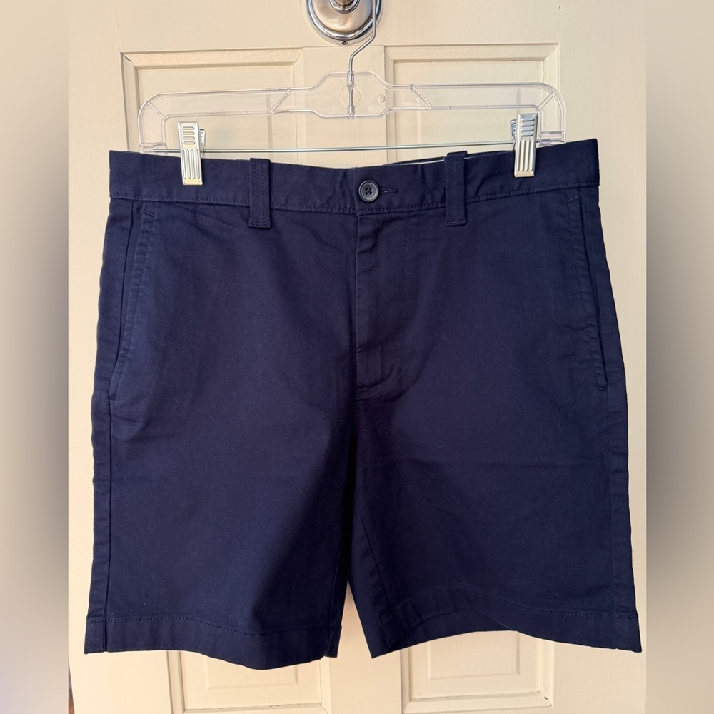 NWT J. CREW Navy Dark Blue Flat Front Shorts 7 inch inseam 30 waist